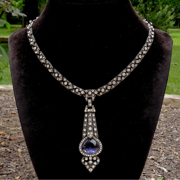 Ben-Amun Rhinestone Art Deco Style Adjustable Length Necklace 16” - Picture 1 of 13